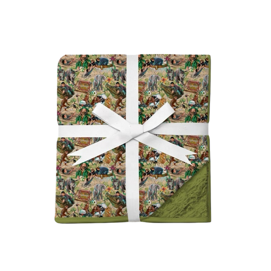 Monkey Business Bamboo/Minky Fur 60x80 blanket